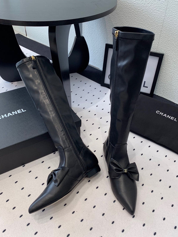 CC 25 Bow-knot Boot Black Sheepskin 514066