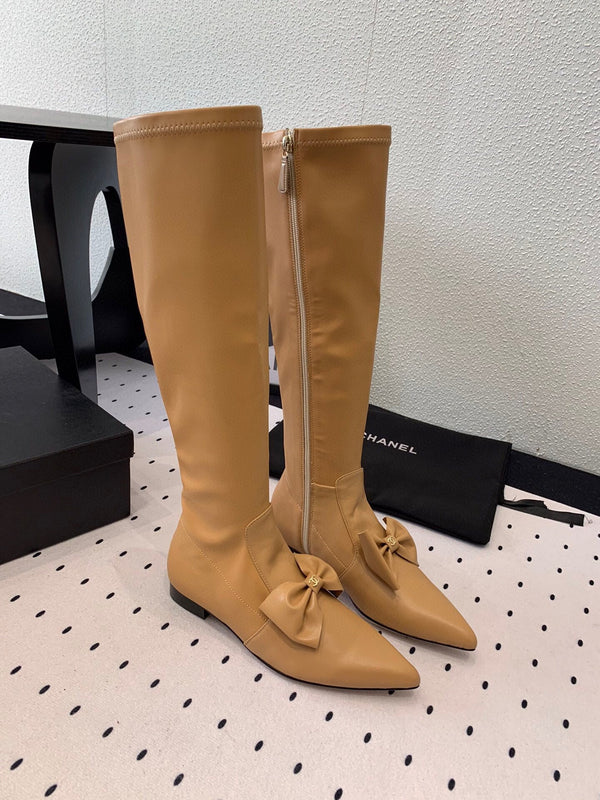 CC 25 Bow-knot Boot Camel Sheepskin 514067