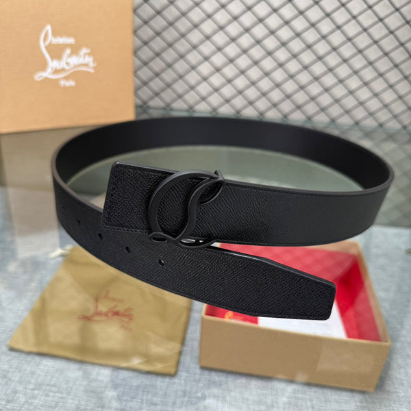 Ceinture réversible en cuir noir Mooncrest Christian Louboutin