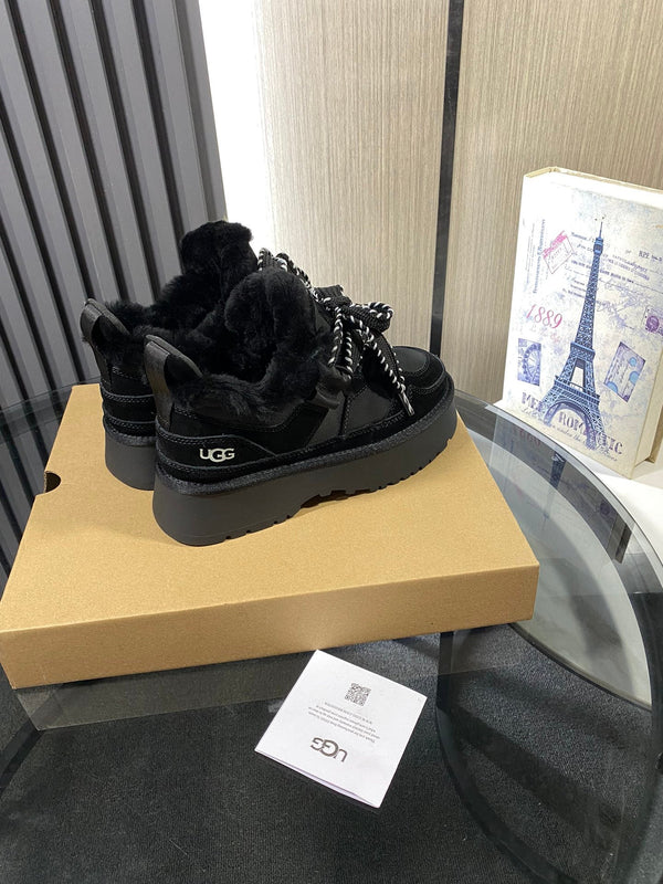 UGG Astromel Platform Sneakers Black Suede Frabic 512861