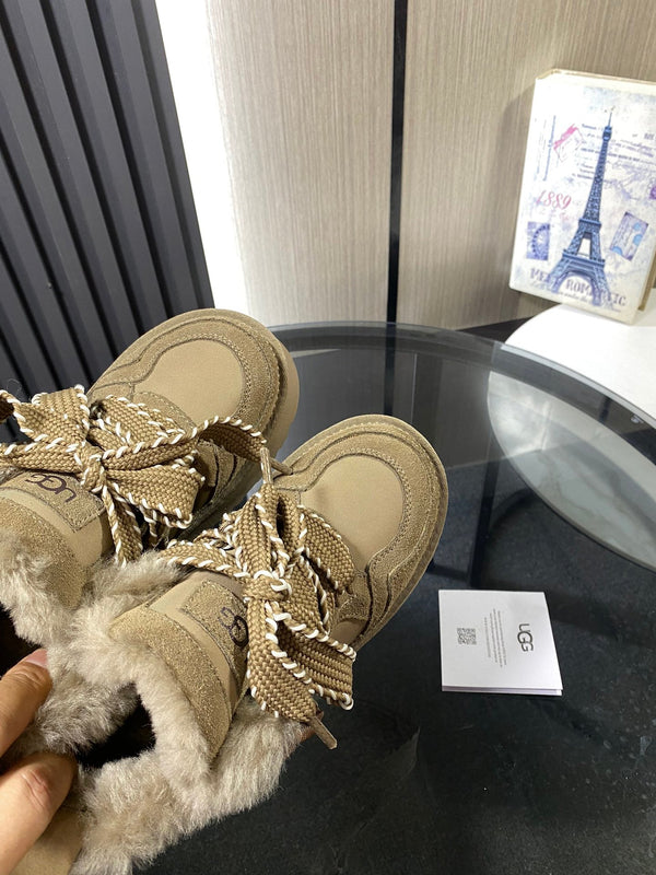 UGG Astromel Platform Sneakers Khaki Suede Frabic 512862