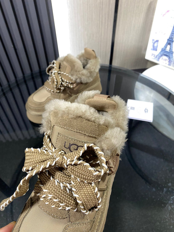 UGG Astromel Platform Sneakers Khaki Suede Frabic 512862