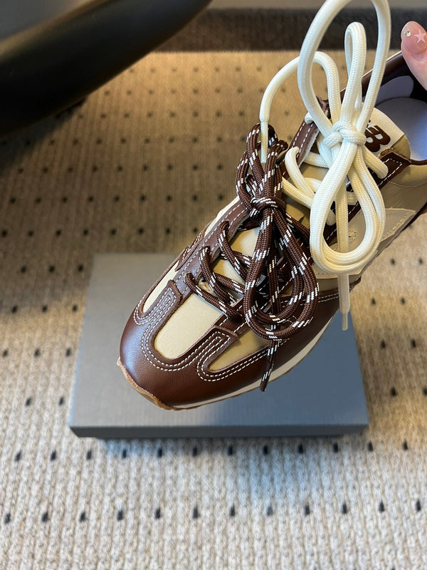 MiuMiu sneakers brown white sheepskin 522053