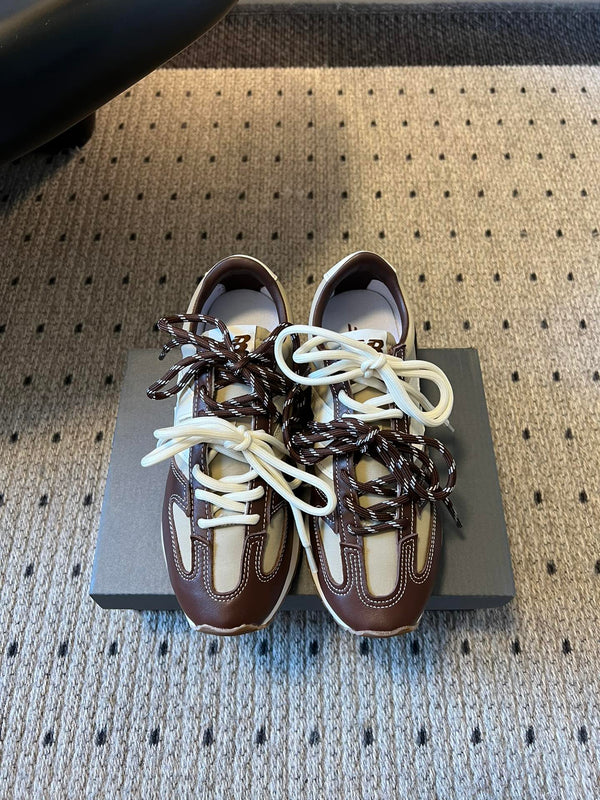 MiuMiu sneakers brown white sheepskin 522053