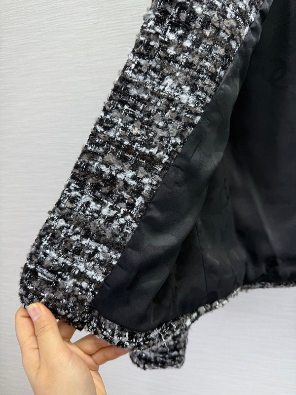 Veste Chanel 25 Laine Noire Blanche 313875