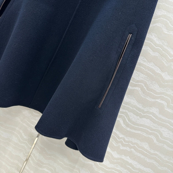 LP 25 Gilda Cape Navy Blue Cashmere Wool 314026