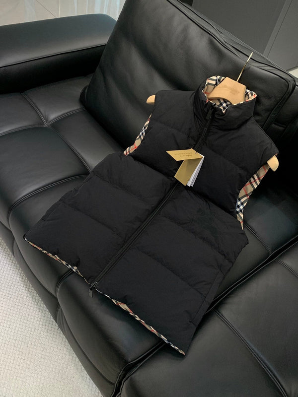 Burberry 25 Down Vest Black Mix Colors Polyester Cotton
