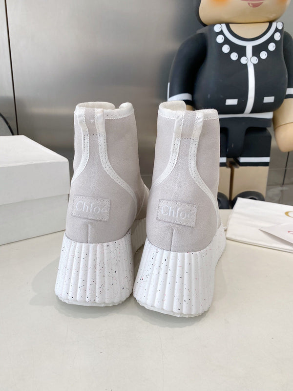 Chloe snow boots light grey suede 531623