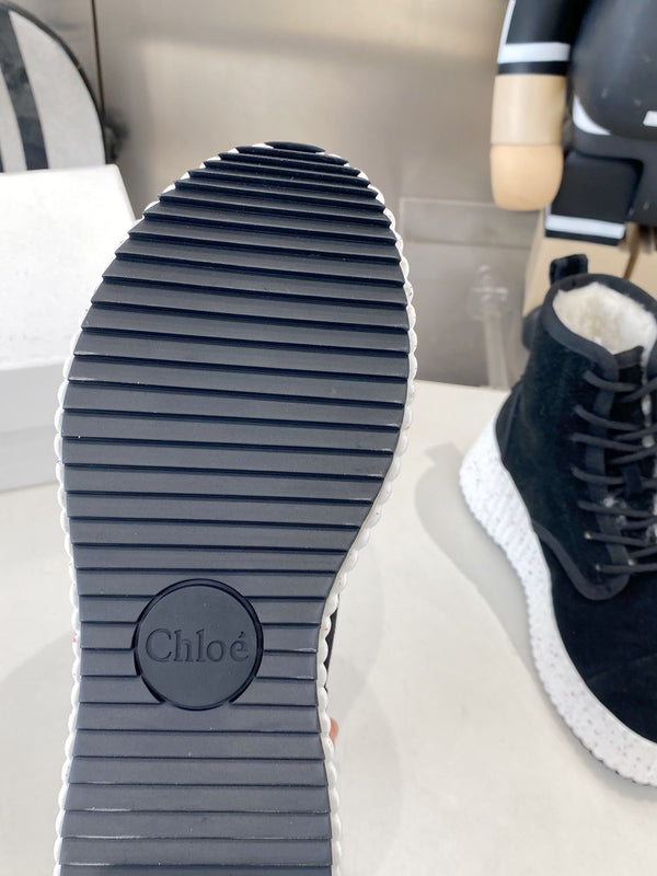 Chloe snow boots navy blue suede 531624