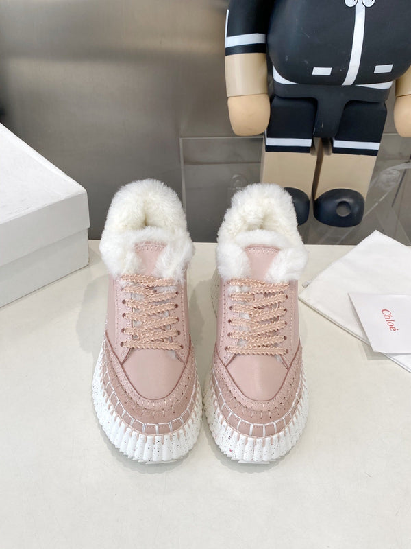 Chloe Nama Sneaker Pink Cowhide Wool 531605