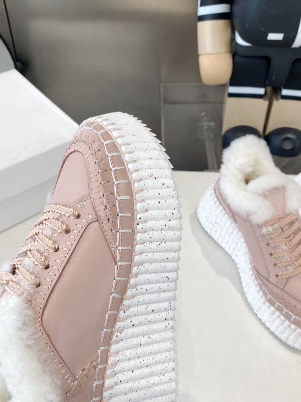 Chloe Nama Sneaker Pink Cowhide Wool 531605