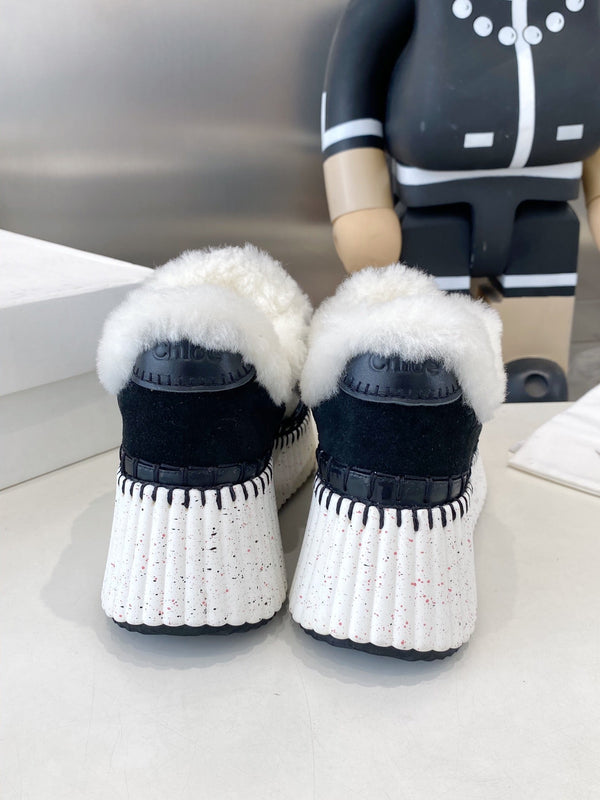 Chloe Nama Sneaker Black Cowhide Wool 531608