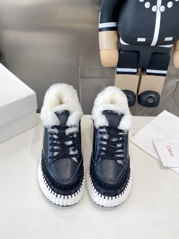 Chloe Nama Sneaker Black Cowhide Wool 531608