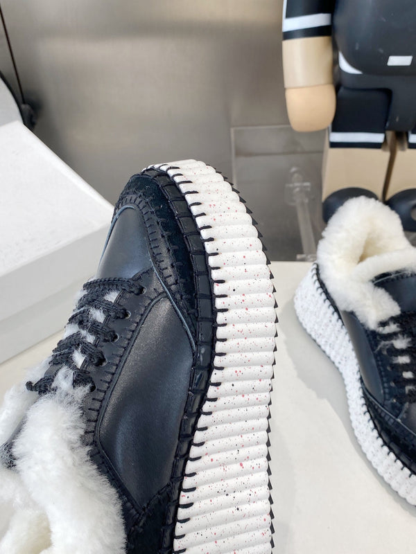 Chloe Nama Sneaker Black Cowhide Wool 531608