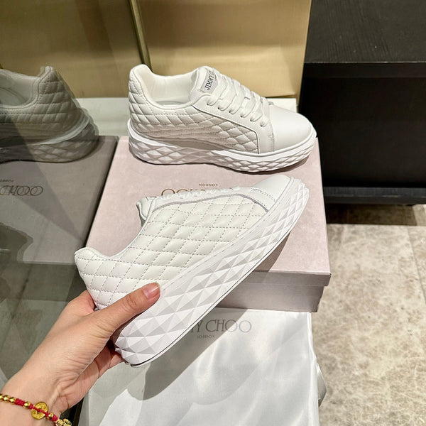 Jimmy Choo Diamond Maxi Platform Sneaker White Nappa Leather 538900