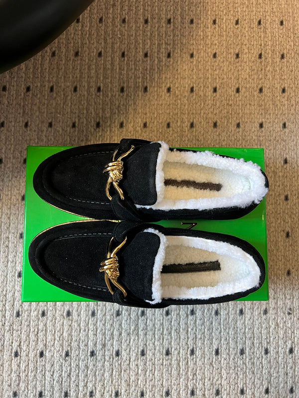 BV Astaire Loafer Black Shearing Suede 548542