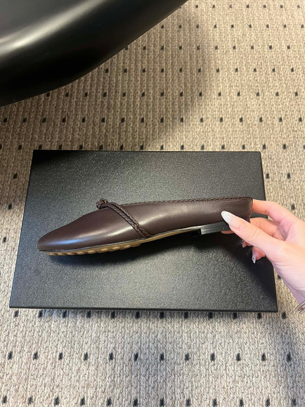 BV 26s Flats Mules Chocolate Calfskin