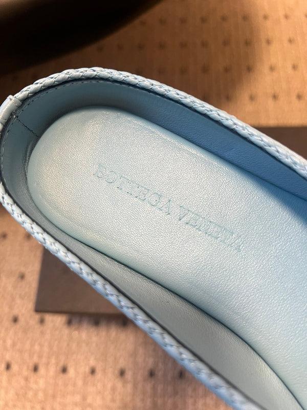 BV 26s Flats Mules Light Blue Calfskin