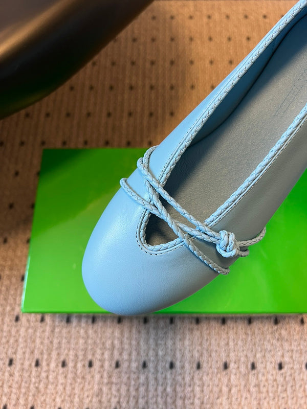 BV 26s Espadrille Ballet Flats Blue Lambskin