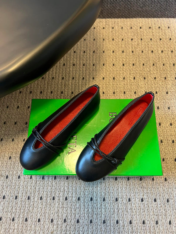 BV 26s Espadrille Ballet Flats Black Lambskin