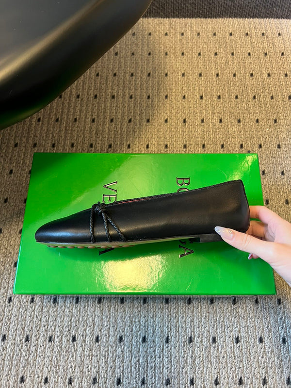 BV 26s Espadrille Ballet Flats Black Lambskin