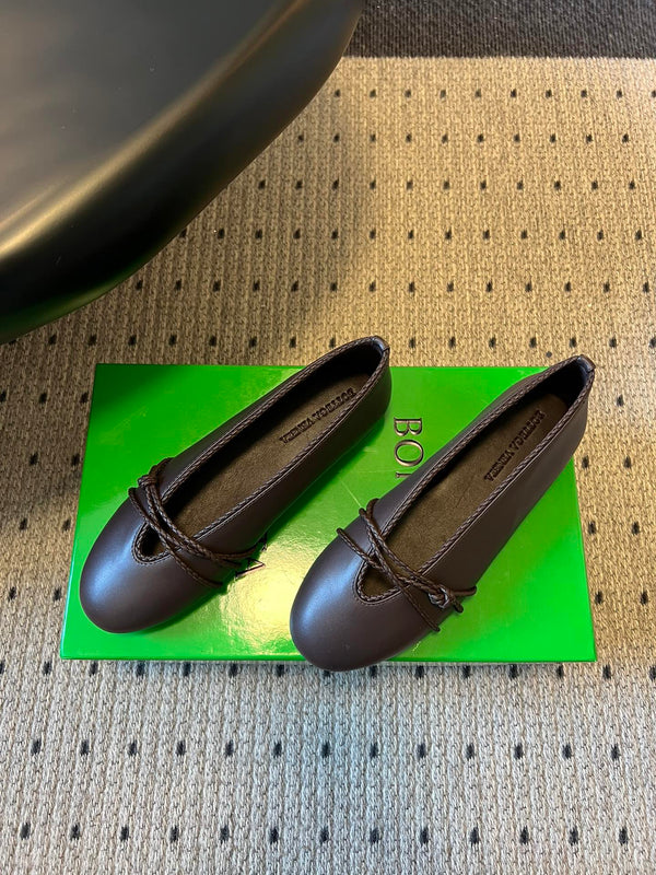 BV 26s Espadrille Ballet Flats Chocolate Lambskin