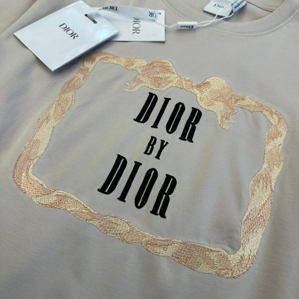 CD SS26 Book Cover Oversized T-Shirt Beige Cotton 350726