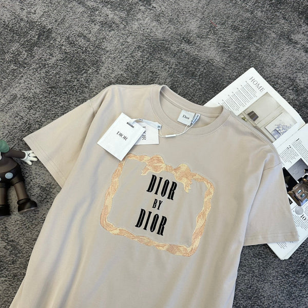 CD SS26 Book Cover Oversized T-Shirt Beige Cotton 350726