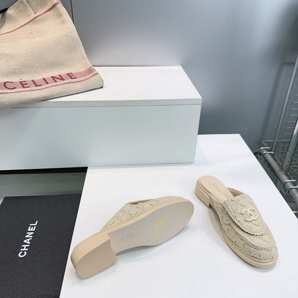CC Mocassins Demi-chaussons Sandales Laine de mouton Beige 628647
