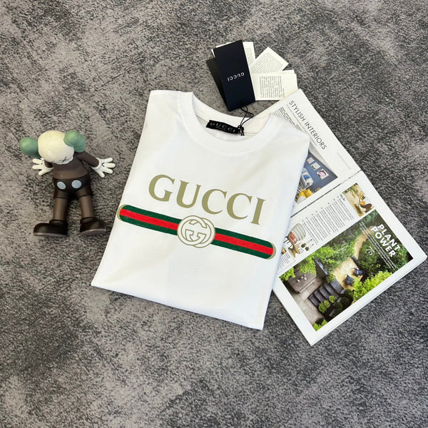 GG SS26 Logo Print Cotton T-shirt White Cotton 350534