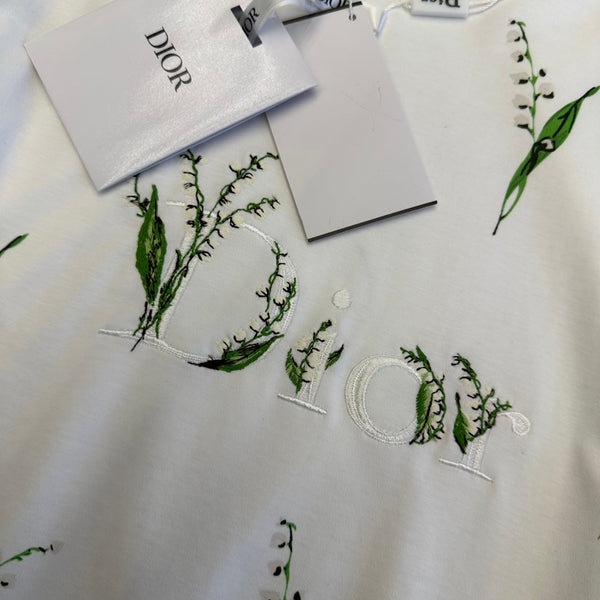 T-shirt CD SS26 Lily Of The Valley en coton blanc 350673