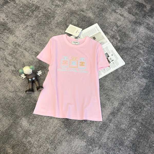 Chanel 2026 T-shirt Noir Rose Blanc Coton 359316