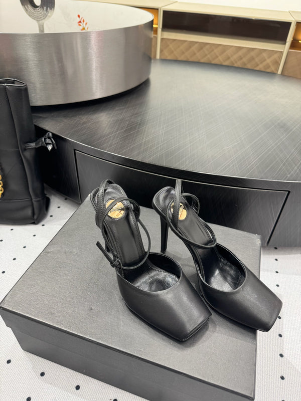 YSL 26S Square-Toe High Heels 105 Mm Calfskin