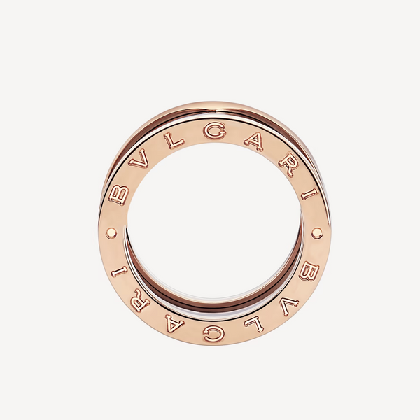 ZERO 1 ANELLO IN ORO ROSA CON QUATTRO ANELLI E SPIRALE IN CERAMICA NERA