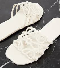 Loew Petal Anagram Leather Slides White
