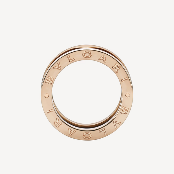 ZERO 1 ANELLO CON DUE ANELLI E CERAMICA NERA IN ORO ROSA