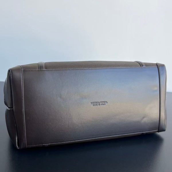 BV Andiamo Large Brown White Fur Leather