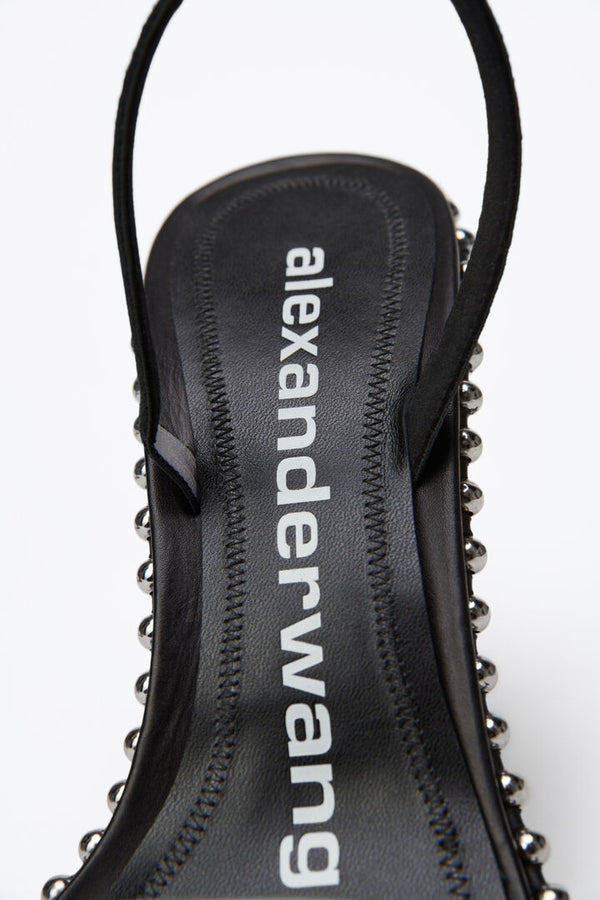 Alexander Wang Nova Logo Sandal in Black Leather