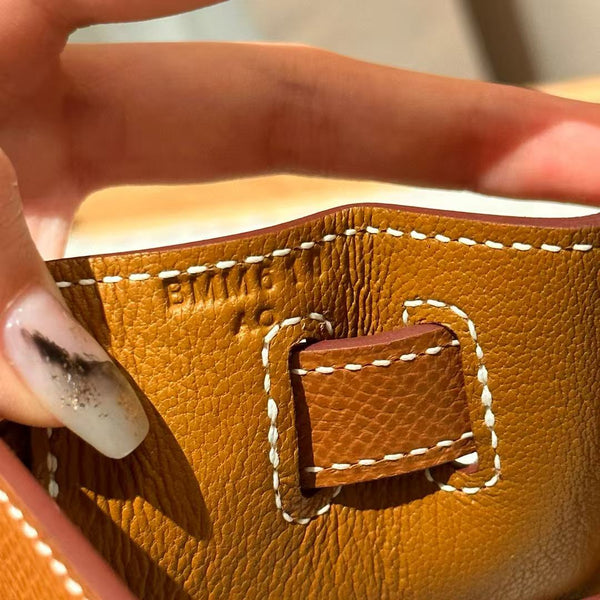 HM Mini Kelly 28cm Caramel Coating Togo Leather Gold Hardware