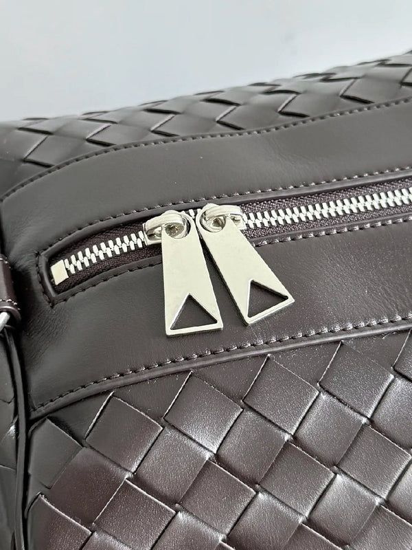 BV 25s Replica Bottega Veneta Duffel Bag Deep Brown Intrecciato leather