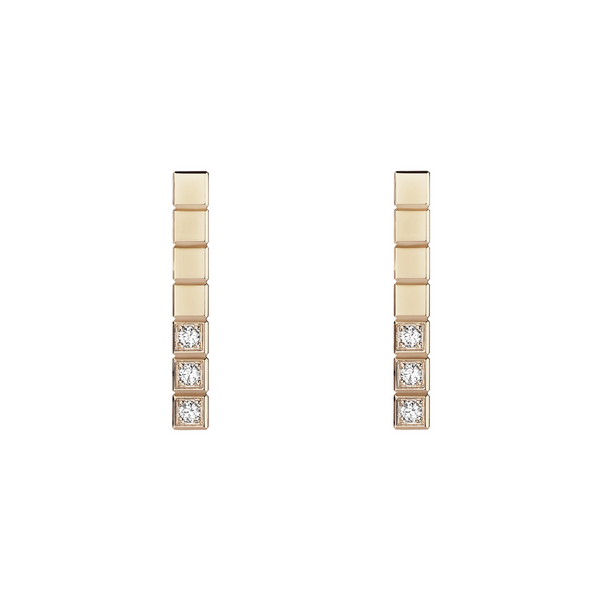 ICE CUBE PINK GOLD DIAMONDS EARRINGS
