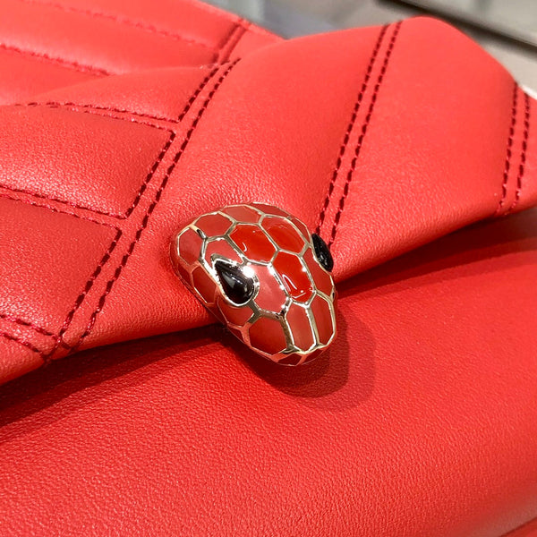 BVL Cabochon Backpack 22cm Red Cafskin GHW 188664