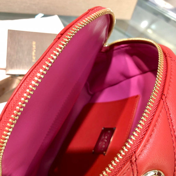 BVL Cabochon Backpack 22cm Red Cafskin GHW 188664