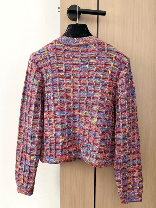 Chanel 2025 Cardigan Laine Couleurs mélangées Rose