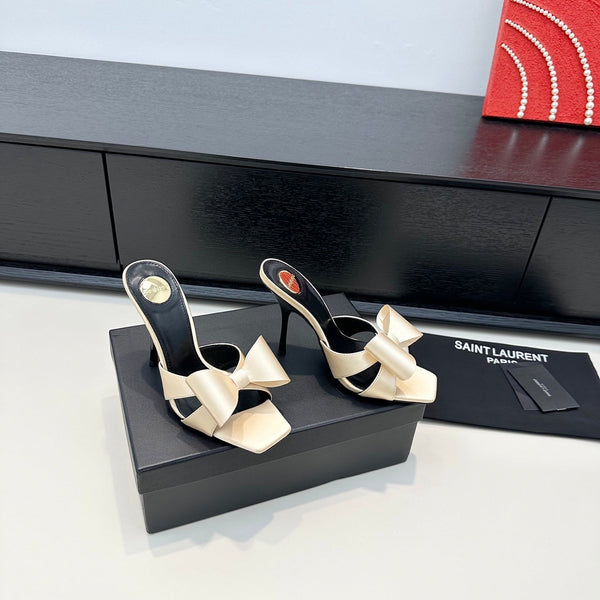YSL 26S Heeled Sandals 105 Mm In Satin