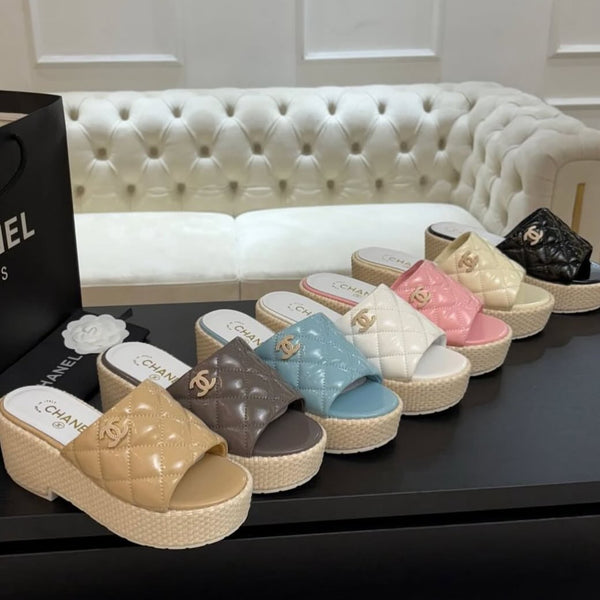 CC 25S Espadrille Platform Wedge Slides