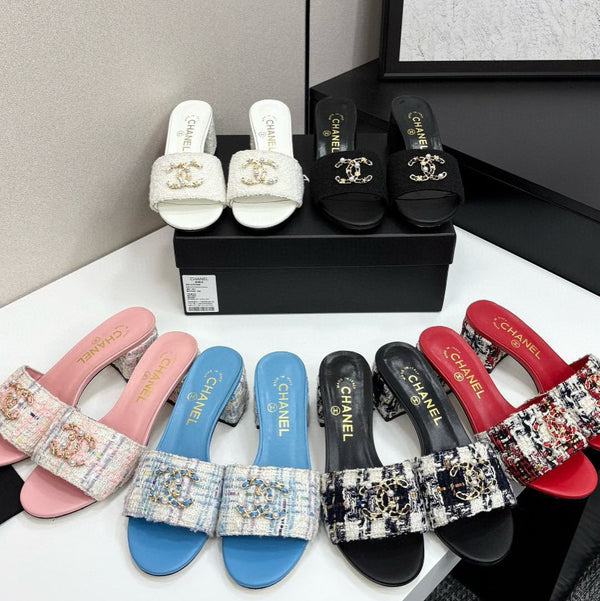 CC 25 Sandalo Tacco 5cm Tweed Mop