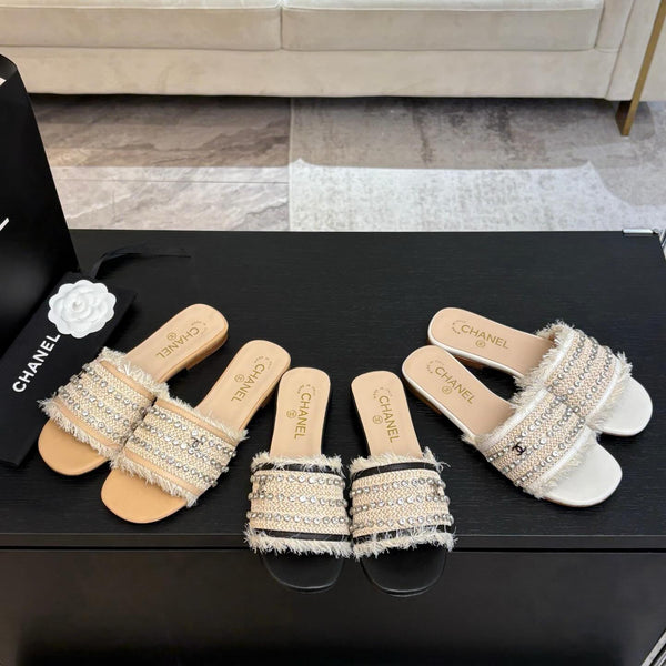 CC 25 Mule Rafia Strass