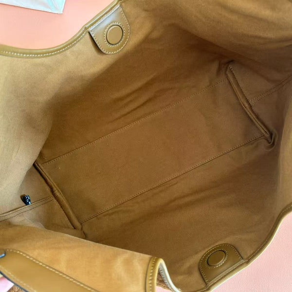 Gucci Giglio Large Tote Bag Dark Brown Suede