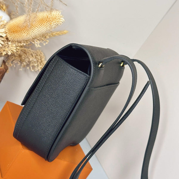 HM Della Cavalleria Mini Bag Black Epsom Leather Gold Hardware